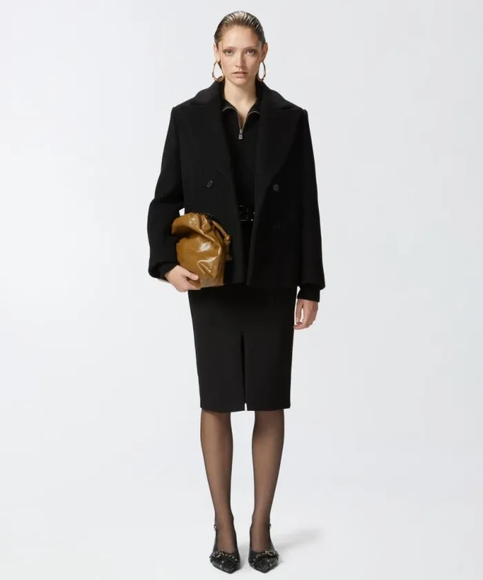 Women Knitwear Pinko Ribbed Jumper With Zip Neck Limo Black Women Knitwear Pinko Ribbed Jumper With Zip Neck Limo Black