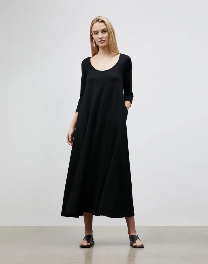 Women Lafayette 148 New York Dresses Ramsey Dress In Lightweight Punto Milano Black