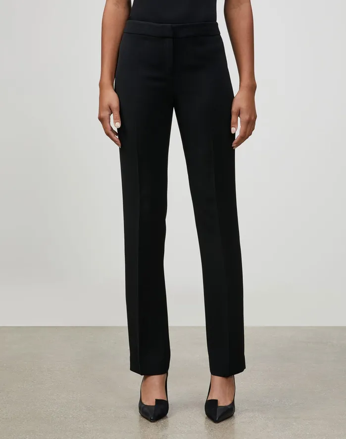 Women Lafayette 148 New York Pants and Shorts Petite Finesse Crepe Barrow Pant Black