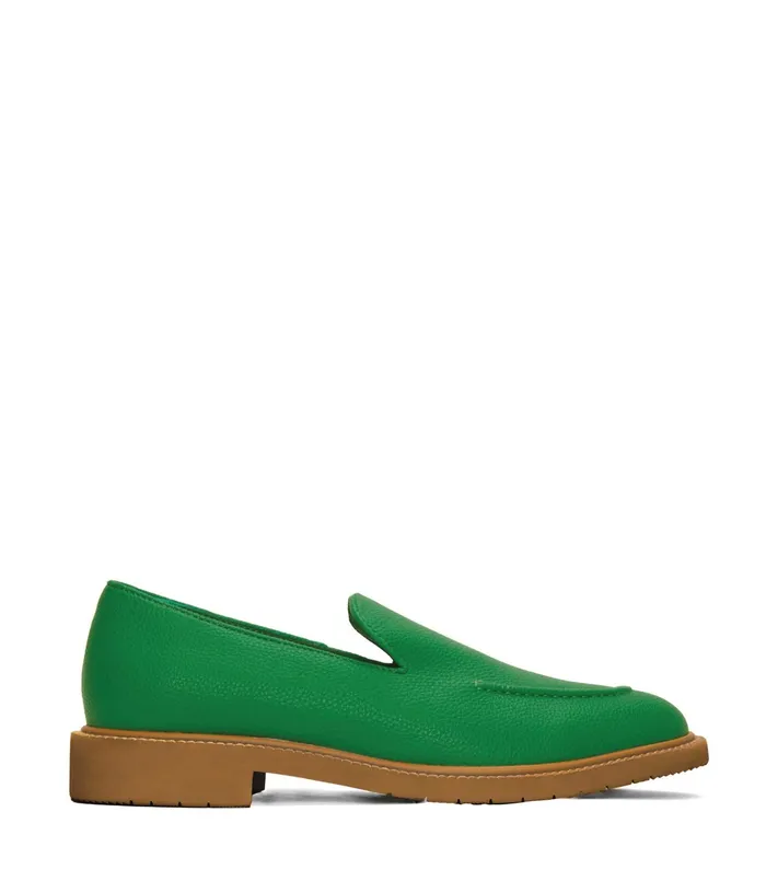 Women Laj WomenS Vegan Loafer Green Natural Matt and Nat Flats