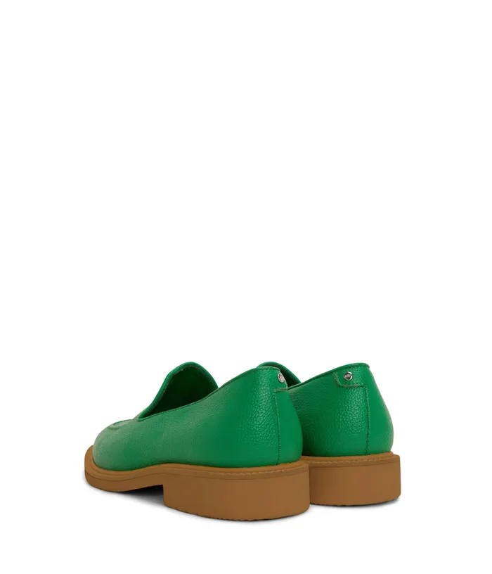 Women Laj WomenS Vegan Loafer Green Natural Matt and Nat Flats