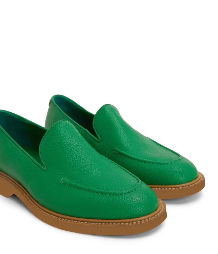 Women Laj WomenS Vegan Loafer Green Natural Matt and Nat Flats