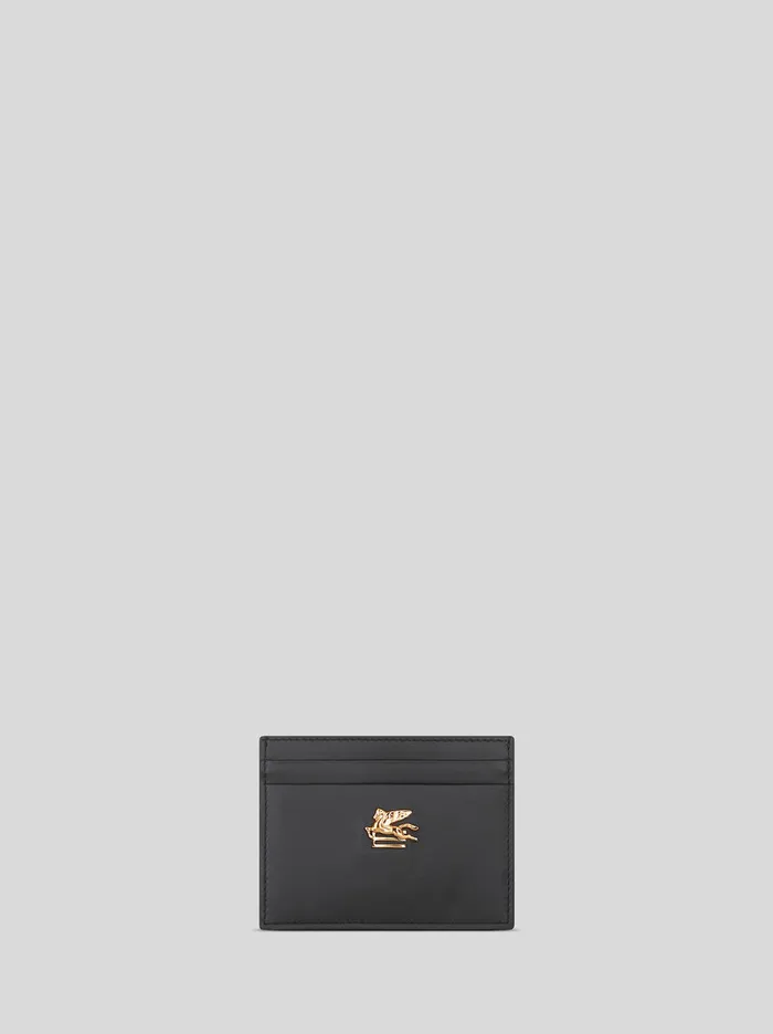 Women Leather Credit Card Holder With Pegaso Etro Wallets And Credit Card Holder