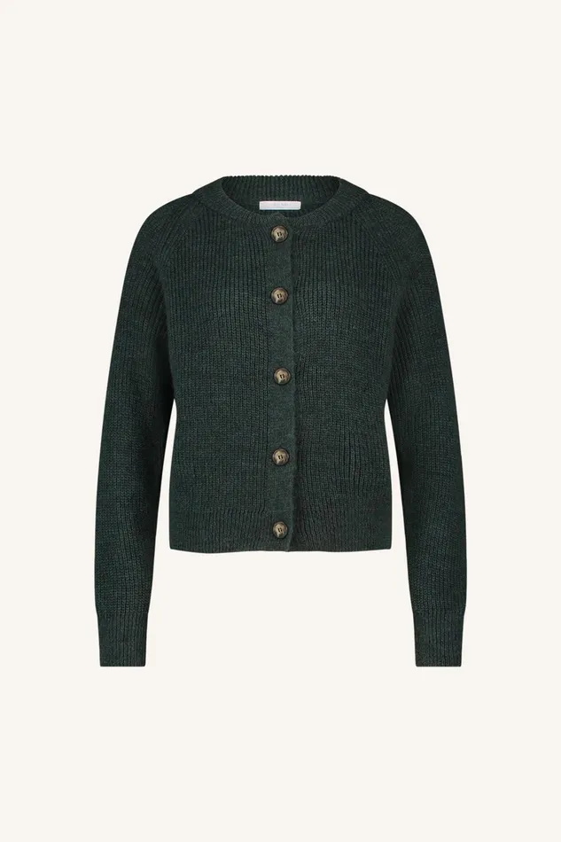 Women Lilly Bomber Cardigan Dark Green Bybar Cardigans