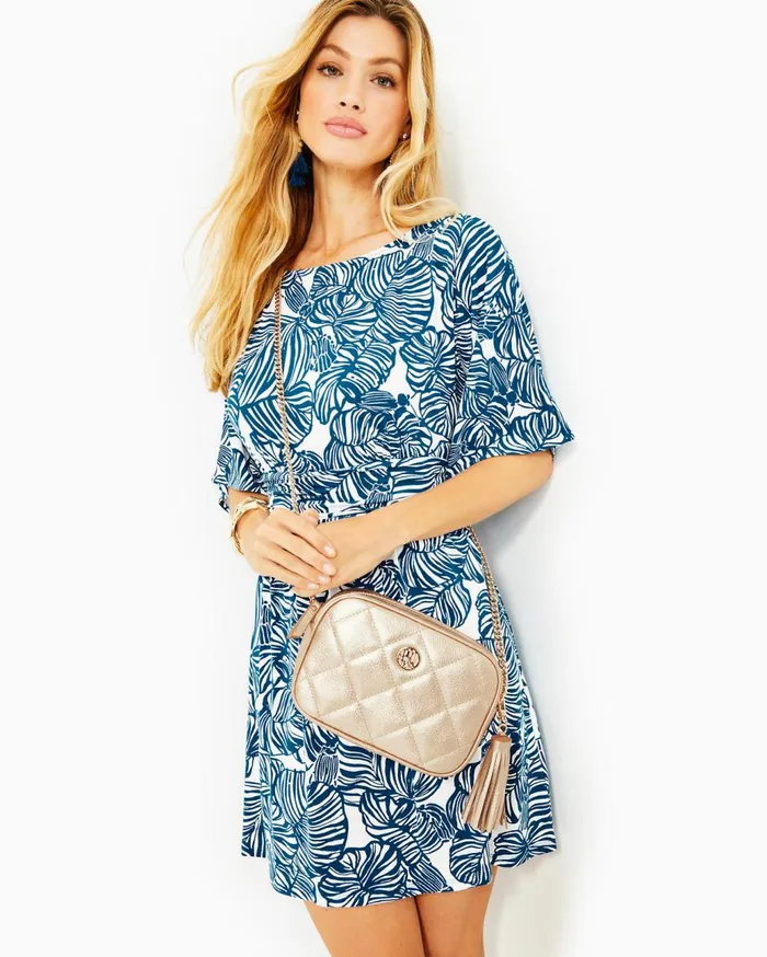 Women Lilly Pulitzer Bags Dessa Leather Crossbody Bag Gold Metallic Women Lilly Pulitzer Bags Dessa Leather Crossbody Bag Gold Metallic