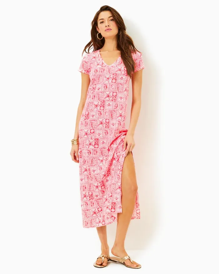 Women Lilly Pulitzer Dresses Beccalyn Halter Maxi Dress Roxie Pink Anniversary Silk Clip Women Lilly Pulitzer Dresses Beccalyn Halter Maxi Dress Roxie Pink Anniversary Silk Clip