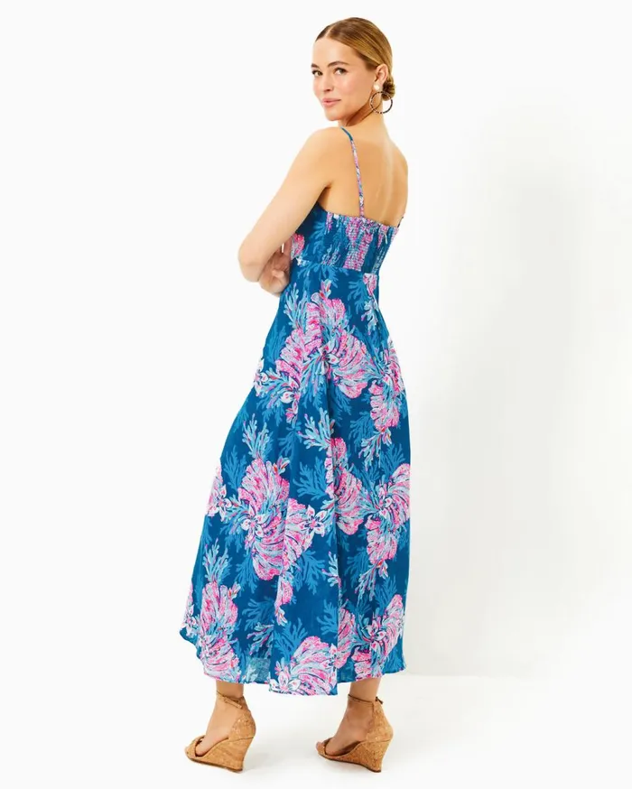 Women Lilly Pulitzer Dresses Hadly Smocked Maxi Dress Mizner Red Poly Crepe Swirl Clip Women Lilly Pulitzer Dresses Hadly Smocked Maxi Dress Mizner Red Poly Crepe Swirl Clip