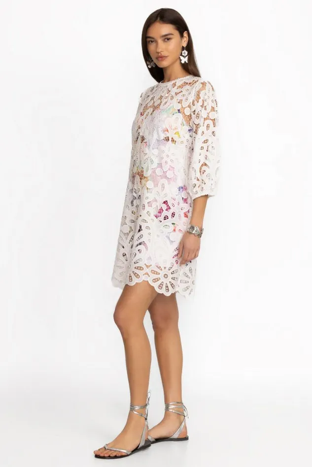 Women LISETTA LACE MINI DRESS White Johnny Was Dresses Women LISETTA LACE MINI DRESS White Johnny Was Dresses