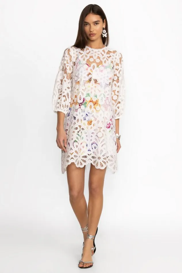 Women LISETTA LACE MINI DRESS White Johnny Was Dresses Women LISETTA LACE MINI DRESS White Johnny Was Dresses