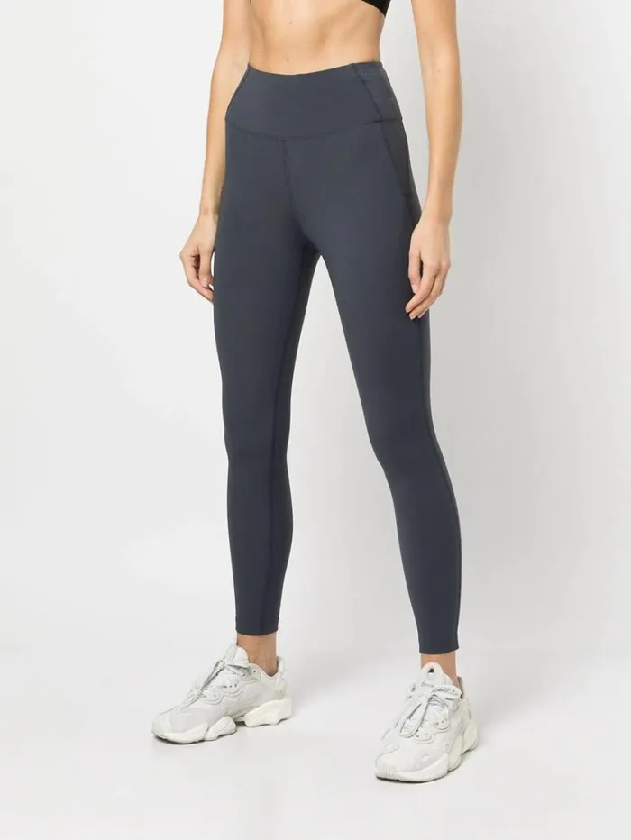 Women Marchesa Bottoms Grey High Waisted Compression Fit Performance Leggings Grey