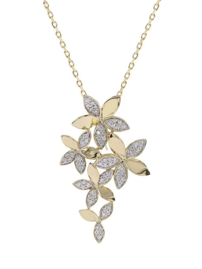Women Marchesa Jewelry Wild Flower Yellow Gold Pendant Necklace Yellow Gold Women Marchesa Jewelry Wild Flower Yellow Gold Pendant Necklace Yellow Gold