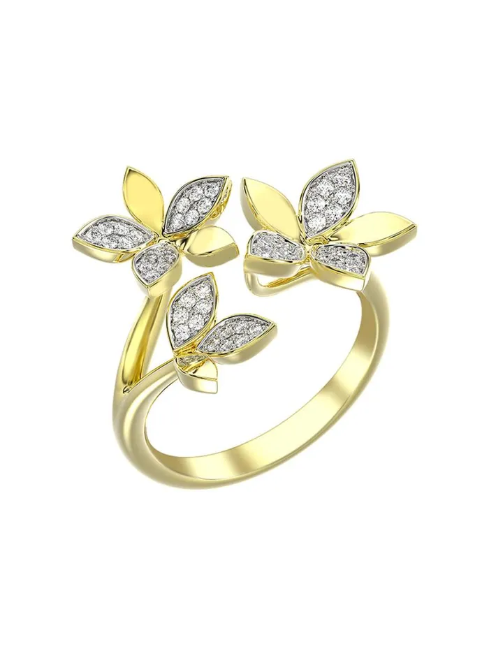 Women Marchesa Jewelry Wild Flower Yellow Gold Ring Yellow Gold Women Marchesa Jewelry Wild Flower Yellow Gold Ring Yellow Gold