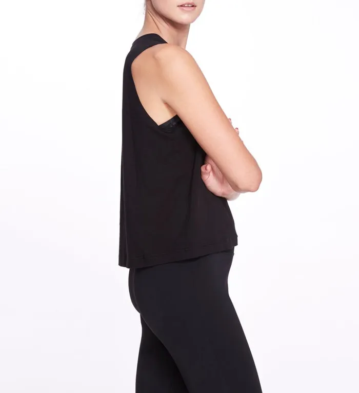 Women Marchesa Marchesa Active Black Workout Tank Top With Bow Detail Black Women Marchesa Marchesa Active Black Workout Tank Top With Bow Detail Black