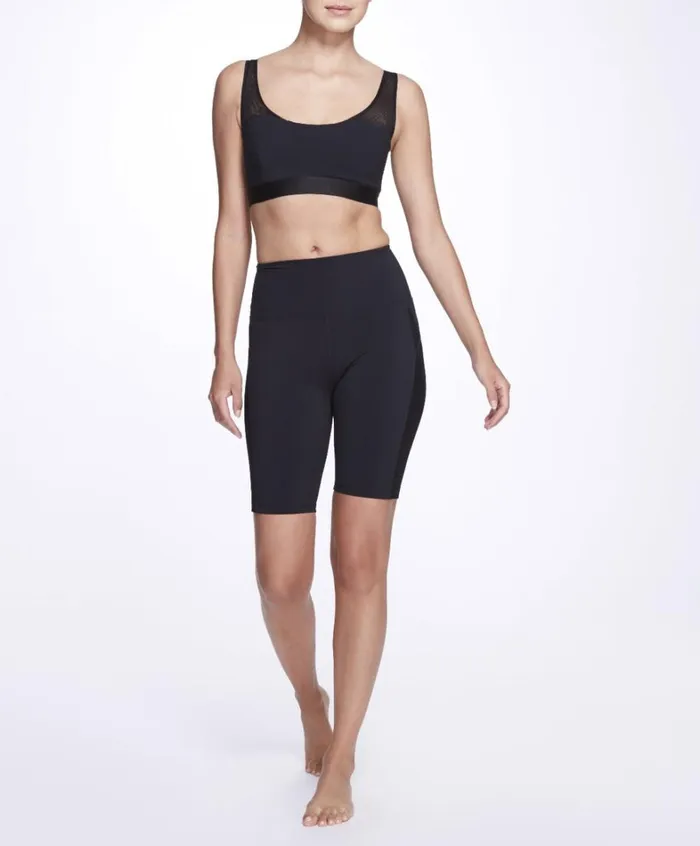 Women Marchesa Tops Black Low Cut Mesh Sports Bra Black Women Marchesa Tops Black Low Cut Mesh Sports Bra Black