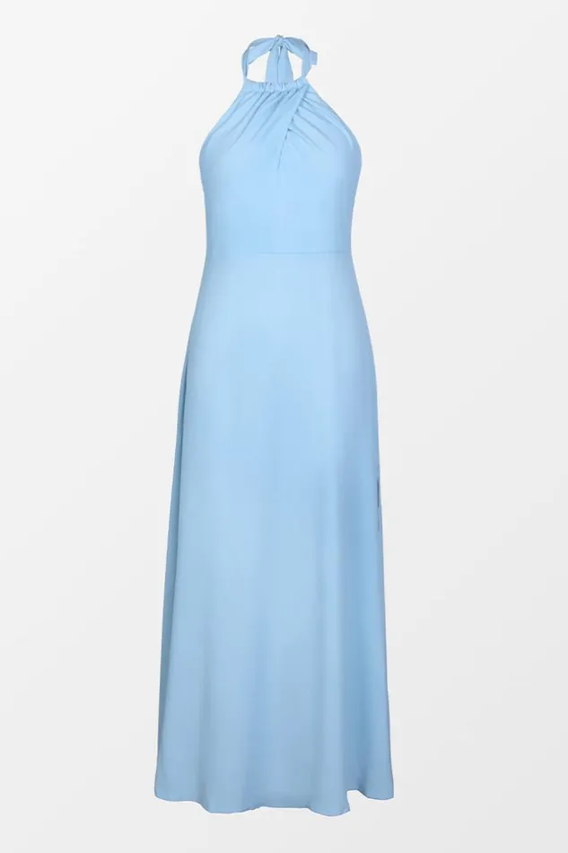Women Maxi Dresses Cupshe Carol AShape Halter Neck Dress Blue
