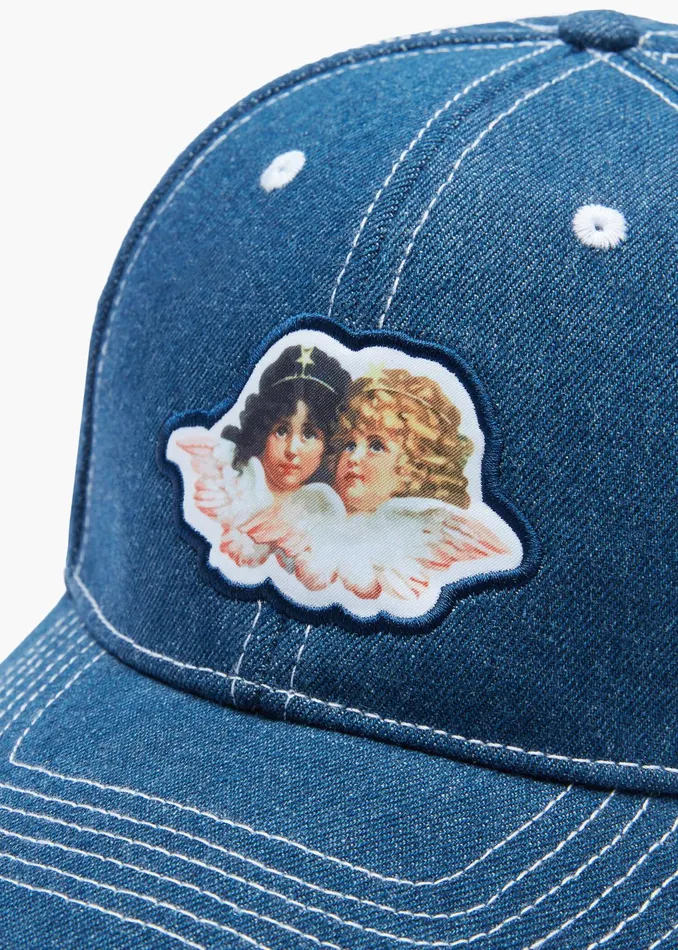 WomenMen Fiorucci Hats Denim Angels Cap Blue WomenMen Fiorucci Hats Denim Angels Cap Blue