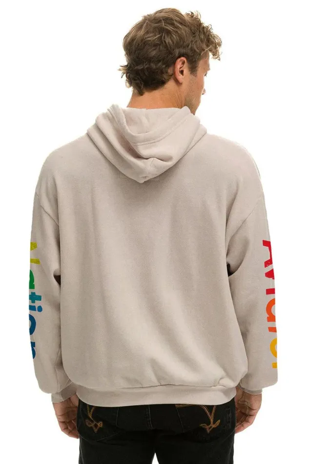 WomenMen Hoodies Aviator Nation Miami Relaxed Pullover Hoodie 8211 Sand