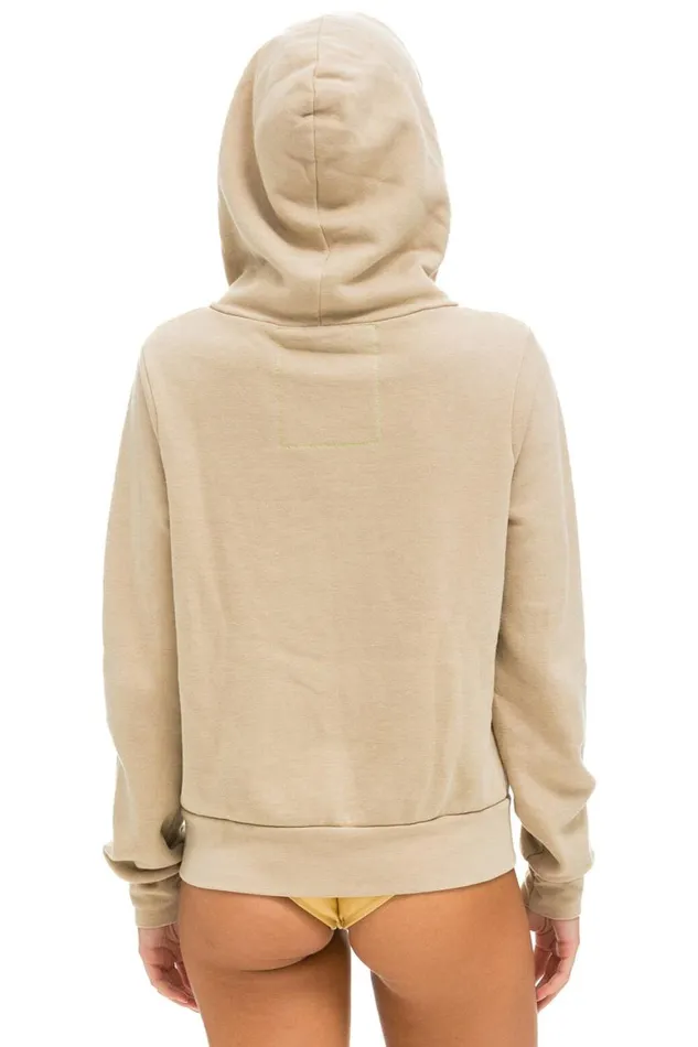 WomenMen Hoodies Aviator Nation Rainbow Heart Stitch Zip Hoodie 8211 Sand