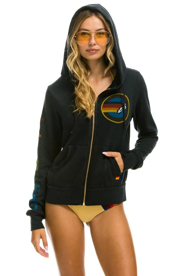 WomenMen Hoodies Aviator Nation San Francisco Hoodie 8211 Charcoal