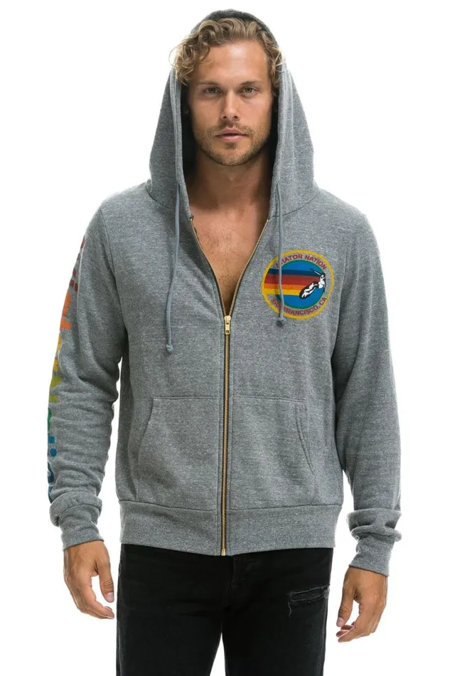 WomenMen Hoodies Aviator Nation San Francisco Hoodie 8211 Heather Grey