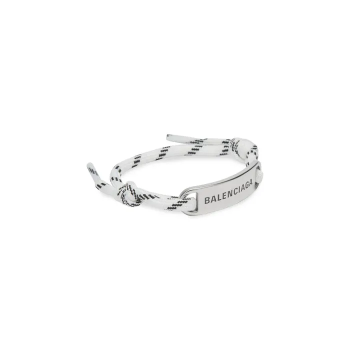 WomenMen Jewellery Balenciaga Plate Bracelet In White