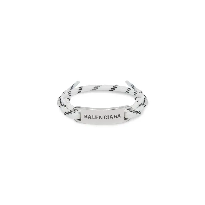 WomenMen Jewellery Balenciaga Plate Bracelet In White