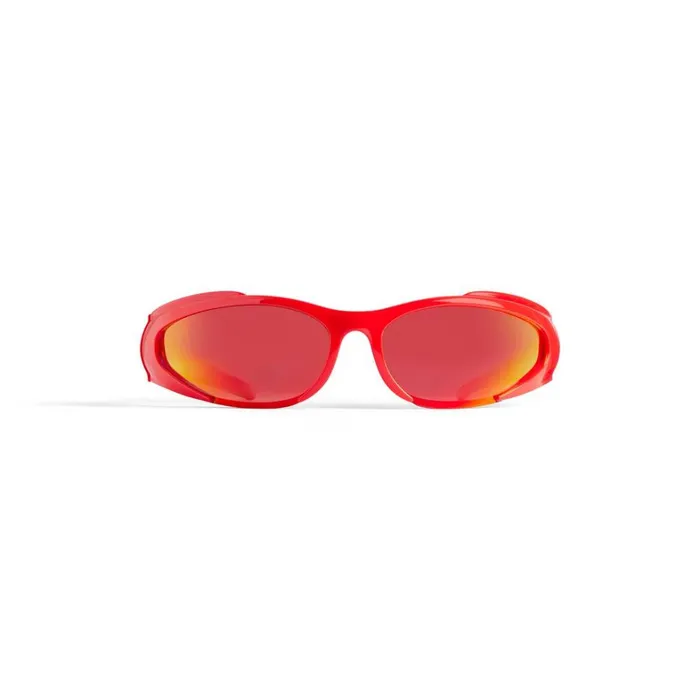 WomenMen Ski Balenciaga Skiwear 8211 Reverse Xpander Rectangle Sunglasses In Red