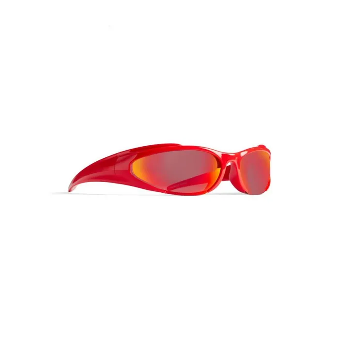 WomenMen Ski Balenciaga Skiwear 8211 Reverse Xpander Rectangle Sunglasses In Red