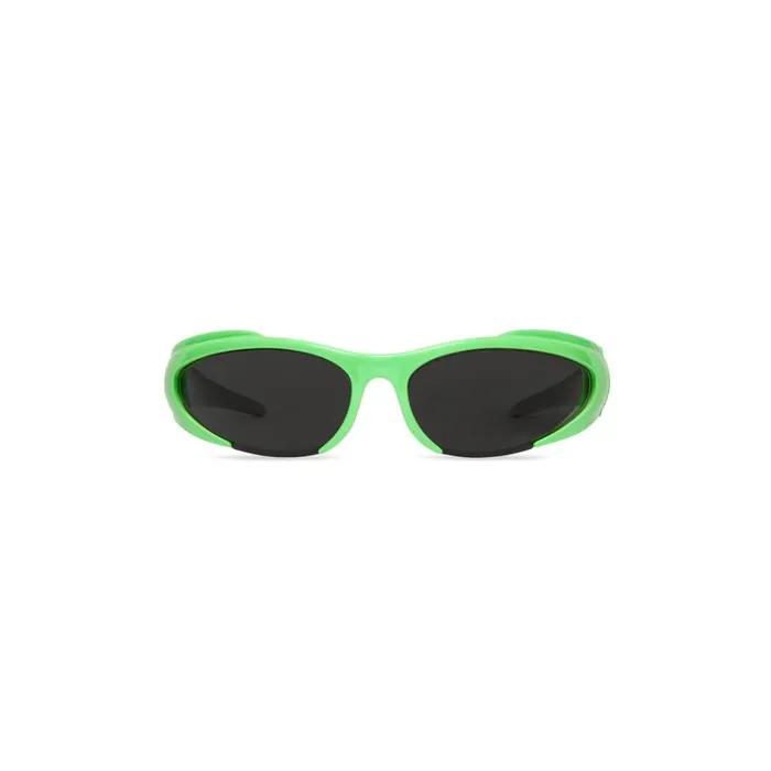 WomenMen Sunglasses Balenciaga Reverse Xpander Rectangle Sunglasses In Fluo Green