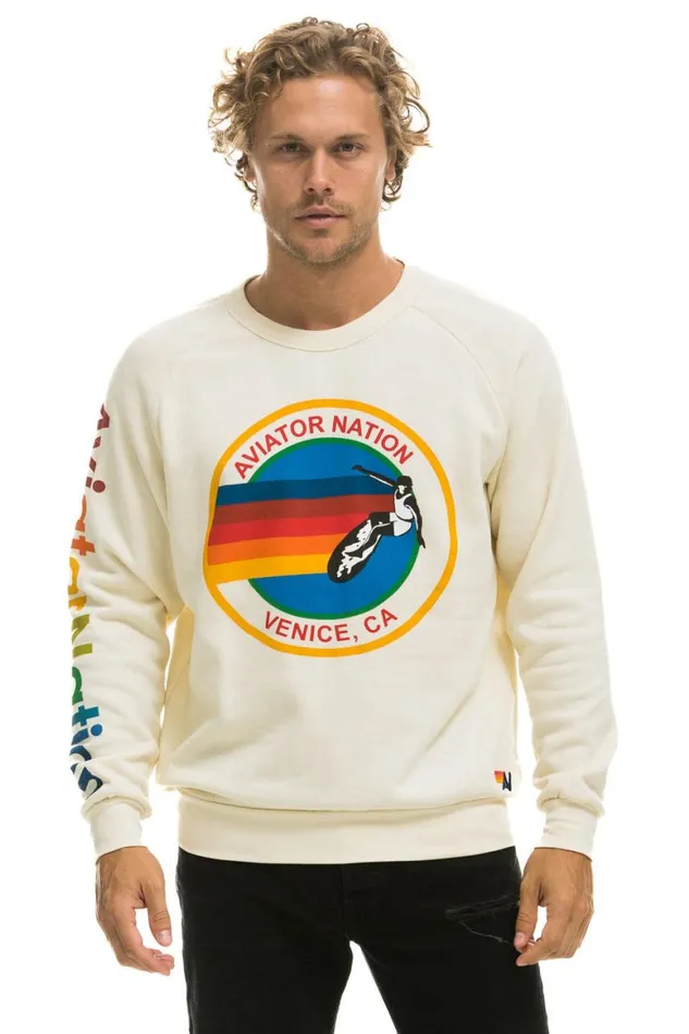 WomenMen Sweatshirts Aviator Nation Sweatshirt 8211 Vintage White