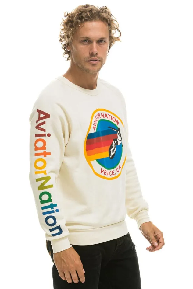 WomenMen Sweatshirts Aviator Nation Sweatshirt 8211 Vintage White