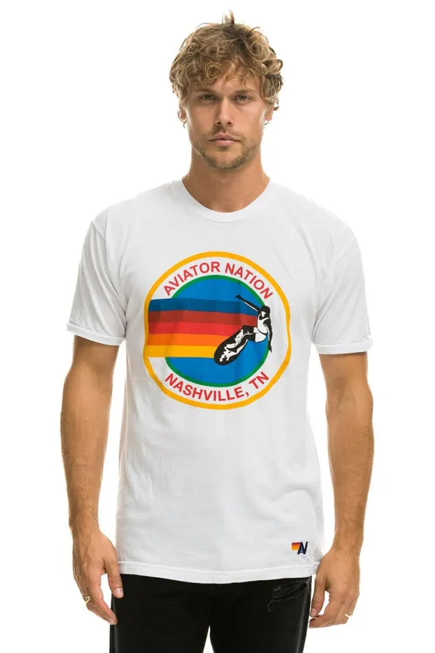 WomenMen Tees Aviator Nation Nashville Tee 8211 White