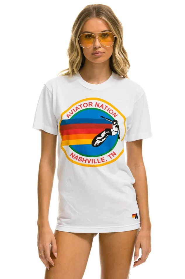 WomenMen Tees Aviator Nation Nashville Tee 8211 White