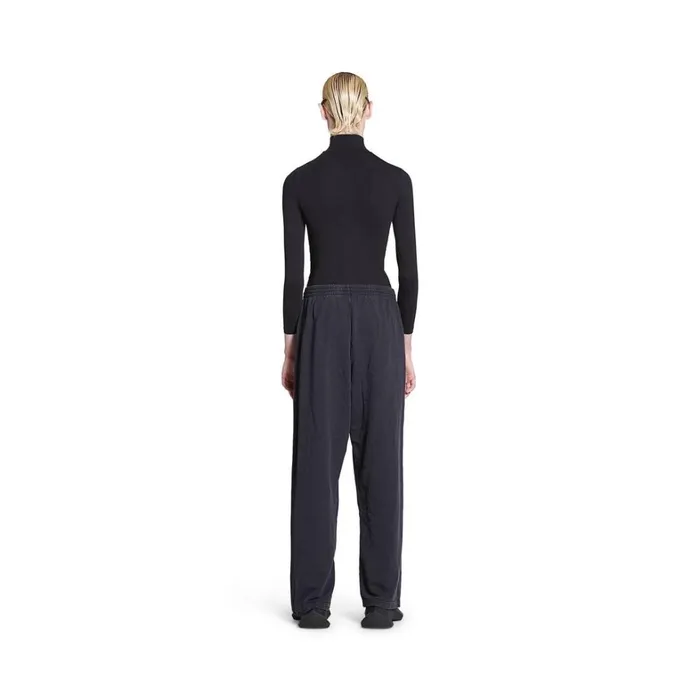 WomenMen Trousers Balenciaga Outline Baggy Sweatpants In Black Faded