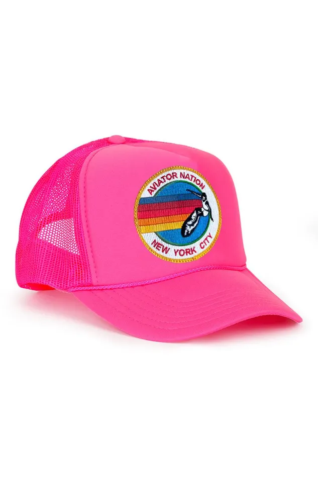 WomenMen Trucker Hats Aviator Nation Signature New York City 8211 Vintage Low Rise Trucker