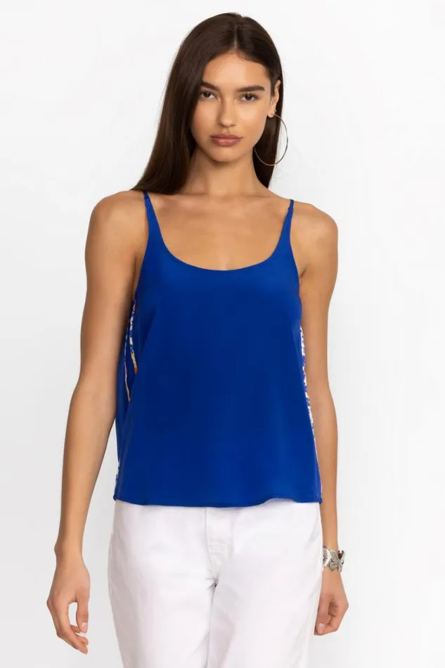 Women MYKIE SILK CAMI Admiral Blue Johnny Was Tops Women MYKIE SILK CAMI Admiral Blue Johnny Was Tops