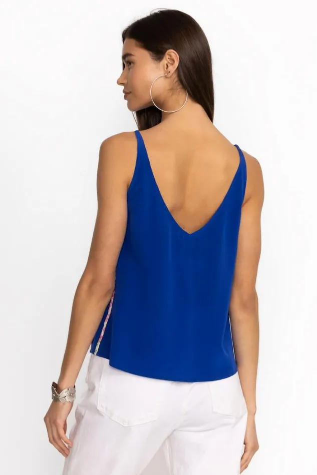 Women MYKIE SILK CAMI Admiral Blue Johnny Was Tops Women MYKIE SILK CAMI Admiral Blue Johnny Was Tops