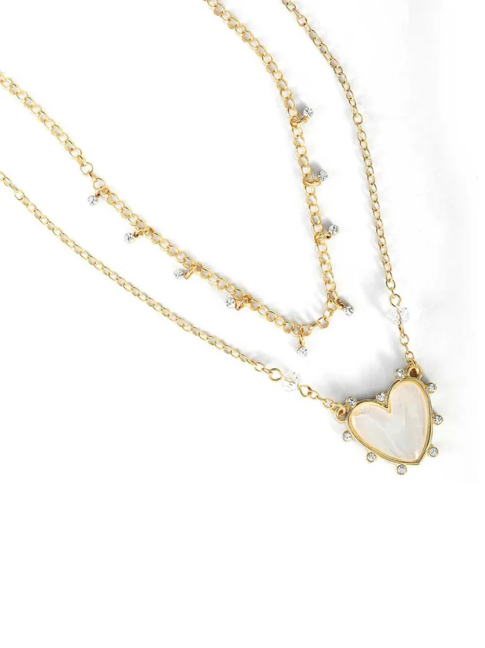 Women Necklaces Jessica Simpson Layered Heart Necklace