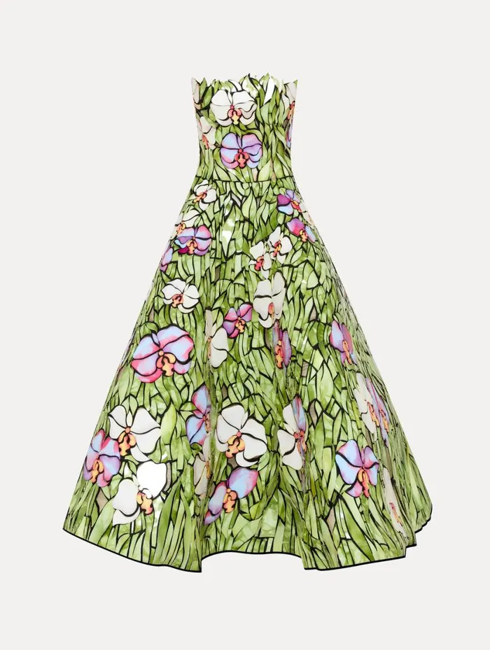 Women Orchid Mosaic Cocktail Dress Multi Oscar De La Renta Dresses