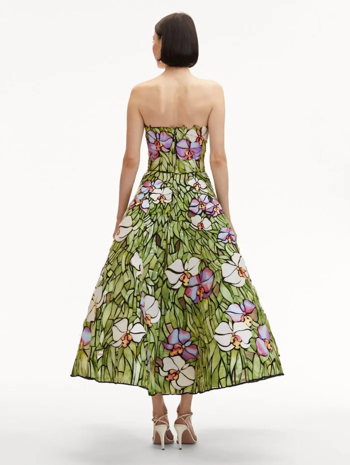 Women Orchid Mosaic Cocktail Dress Multi Oscar De La Renta Dresses Women Orchid Mosaic Cocktail Dress Multi Oscar De La Renta Dresses