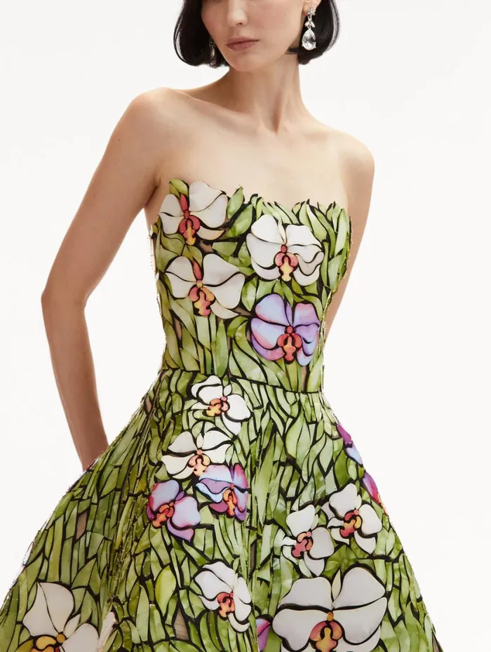 Women Orchid Mosaic Cocktail Dress Multi Oscar De La Renta Dresses Women Orchid Mosaic Cocktail Dress Multi Oscar De La Renta Dresses