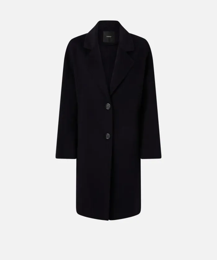 Women Outerwear Pinko Classic Singlebreasted Cloth Coat Dark Navy Blue Women Outerwear Pinko Classic Singlebreasted Cloth Coat Dark Navy Blue