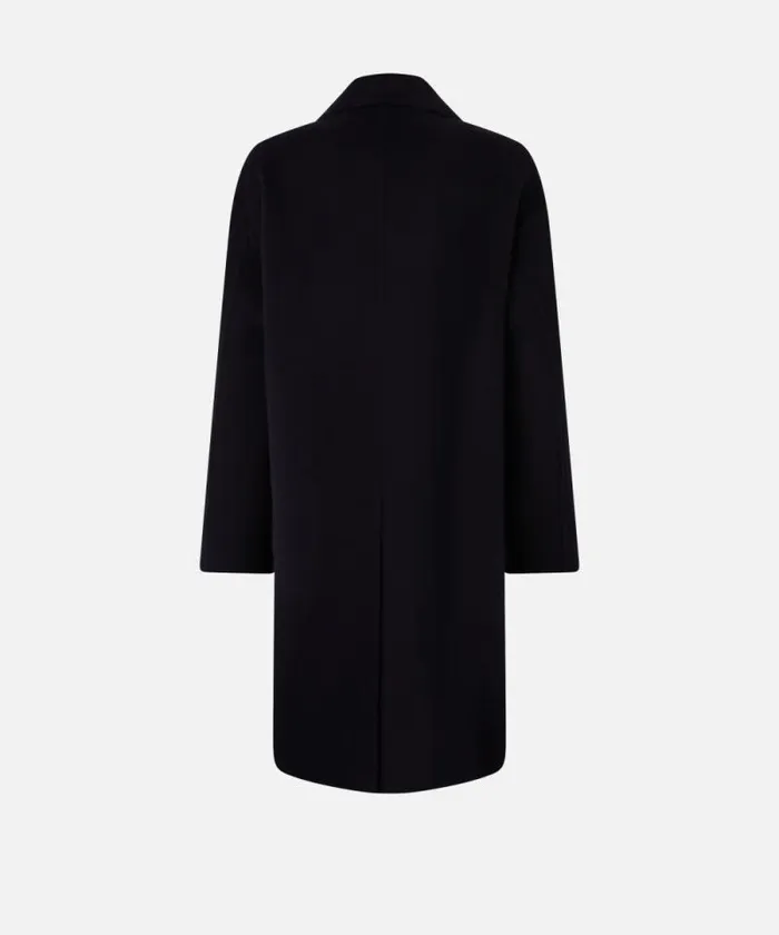 Women Outerwear Pinko Classic Singlebreasted Cloth Coat Dark Navy Blue Women Outerwear Pinko Classic Singlebreasted Cloth Coat Dark Navy Blue