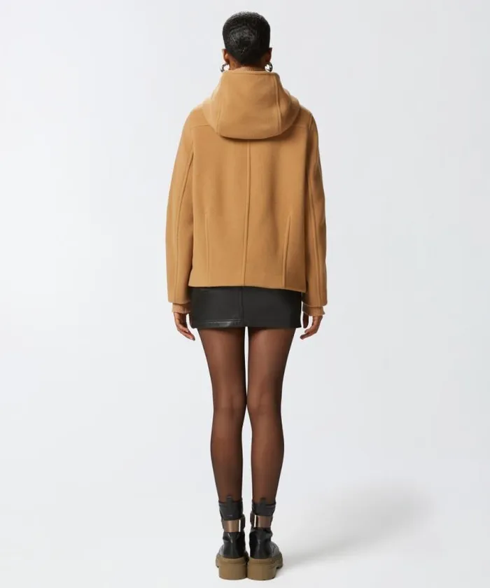 Women Outerwear Pinko Short Duffle Coat With Toggles Mocha Camel Women Outerwear Pinko Short Duffle Coat With Toggles Mocha Camel