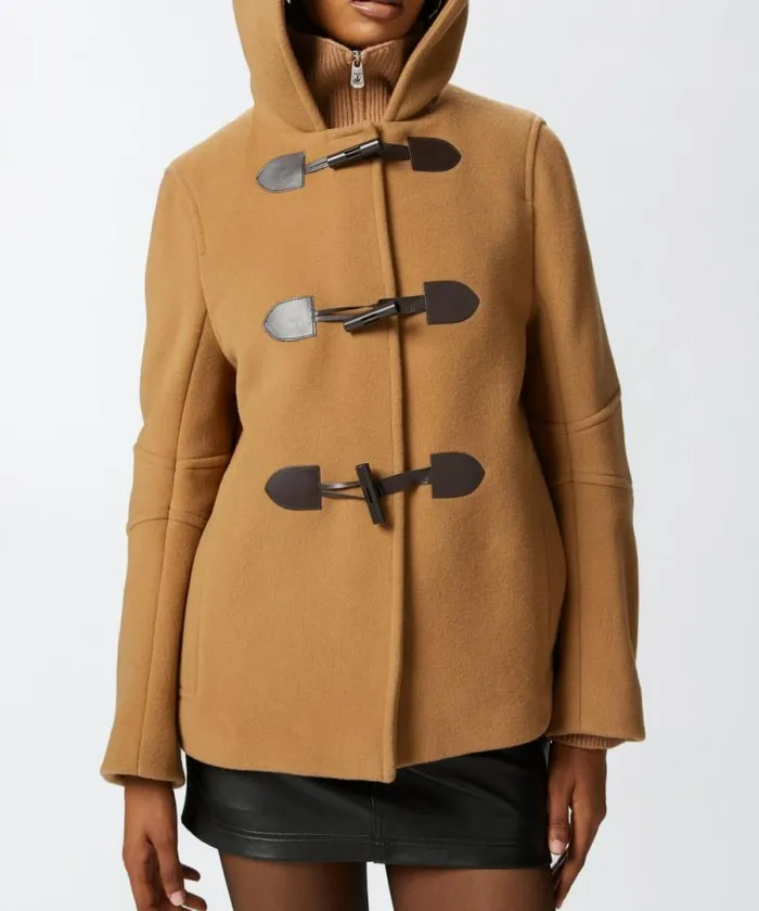 Women Outerwear Pinko Short Duffle Coat With Toggles Mocha Camel Women Outerwear Pinko Short Duffle Coat With Toggles Mocha Camel