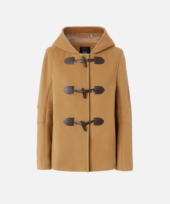 Women Outerwear Pinko Short Duffle Coat With Toggles Mocha Camel Women Outerwear Pinko Short Duffle Coat With Toggles Mocha Camel