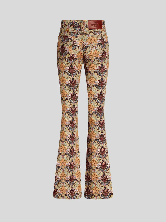 Women Paisley Print Jeans Etro Trousers