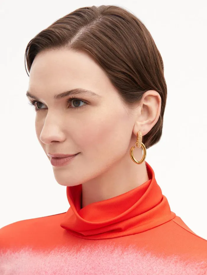 Women Pav O Drop Earrings Rose Oscar De La Renta Earrings Women Pav O Drop Earrings Rose Oscar De La Renta Earrings