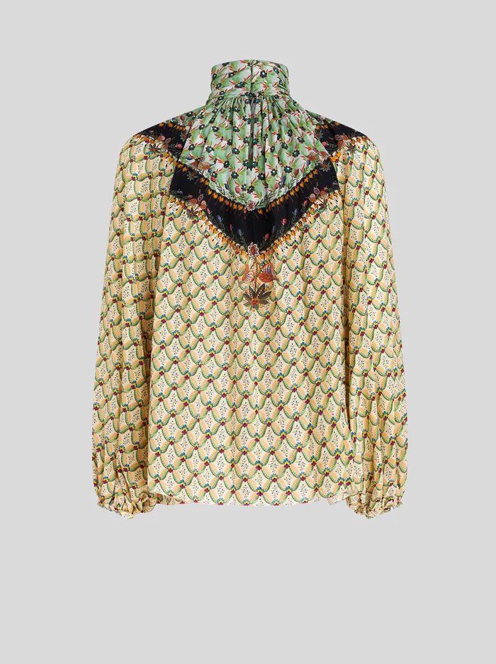 Women Printed Crpe De Chine Blouse Etro Shirts And Blouses