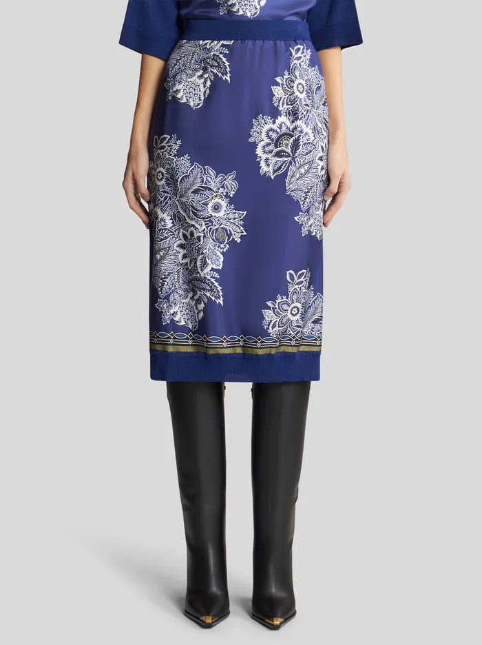 Women Printed Knit Midi Skirt Etro Knitwear